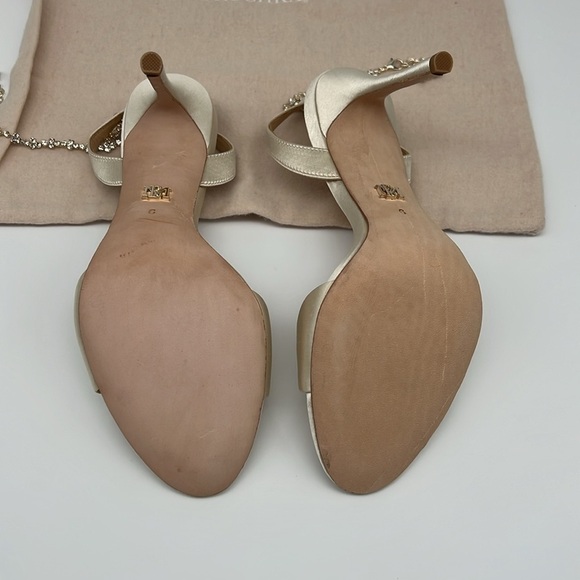 Badgley Mischka Tiffany Stiletto Glamour Ivory Rhinestone Ankle size 6 - Picture 8 of 12